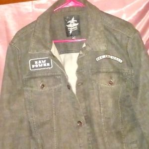 Iggy Pop & Vans Stooges Dark Grey Denim Jacket size Large